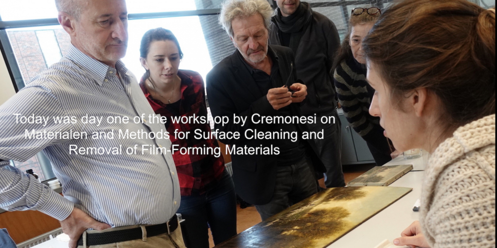workshop Paolo Cremonesi over oppervlakte reiniging; dag 1